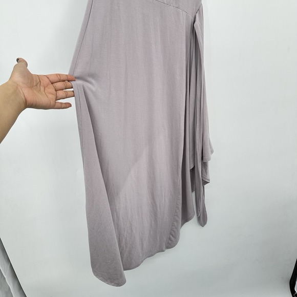 Aritzia Wilfred Saturn Midi Wrap Dress Square Neck Mauve Minimalist Balletcore S - Picture 13 of 13